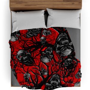 Plaid Tête de Mort <br/> Forêt Rouge