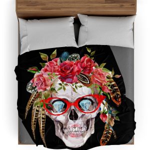 Plaid Noir Tête de Mort <br/> Hipster