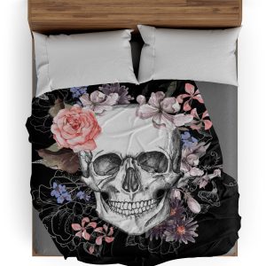 Plaid Tête de Mort <br/> Fleurie