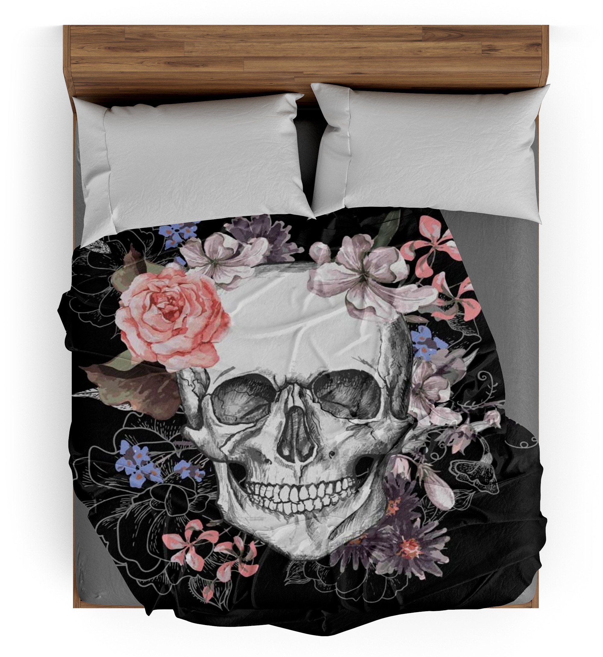 Plaid Tête de Mort <br/> Fleurie