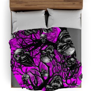 Plaid Tête de Mort <br/> Forêt violette