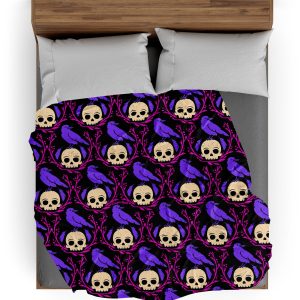 Plaid Tête de Mort <br/> Corbeau