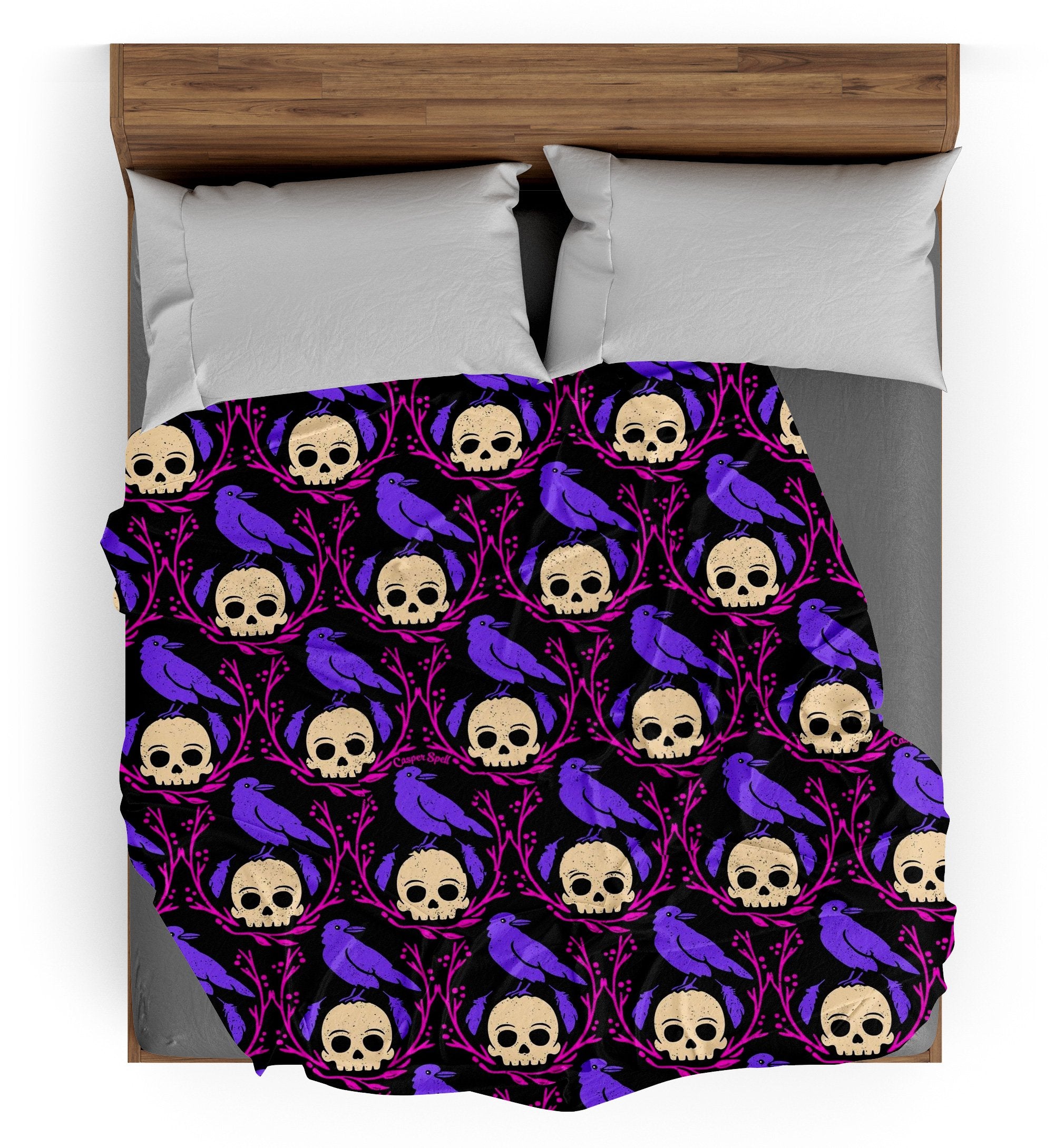 Plaid Tête de Mort <br/> Corbeau