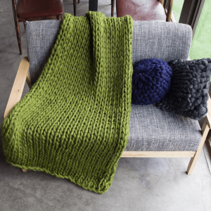 Plaid Grosse Maille Vert