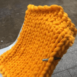 Plaid Grosse Maille Orange