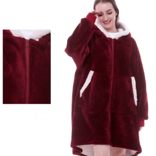 Sweat Plaid Zipper Bordeaux