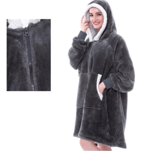 Sweat Plaid Zipper Gris