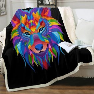 PLAID LOUP <br> COLORÉ
