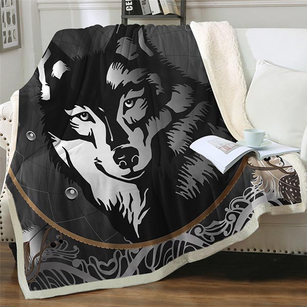 PLAID LOUP <br> EFFET MÉTALLIQUE