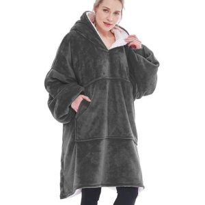 Plaid Sweat à Capuche Gris Foncé