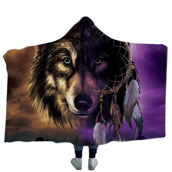 Plaid loup gris dreamcatcher